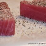 Raw Ahi tuna for Seasoned Ahi Tuna Steaks Sear Then Flip Recipe www.diningwithmimi.com